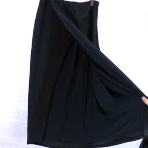 Abercrombie & Fitch Draped Front Maxi Skirt Womens M Black Faux Wrap Slit NWT thumbnail 10