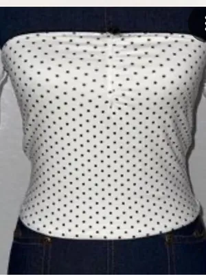 Full Tilt Black Polka Dot Tube top thumbnail 4