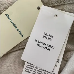 Abercrombie & Fitch The Loose High Rise Jeans Beige Khaki D-Ring Belt 28‎ 6R NWT thumbnail 5