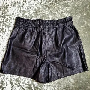 Faux‎ Leather High Waist Shorts Black Size L thumbnail 11