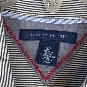 Tommy Hilfiger Grey & White Pinstriped Long Sleeve Button Up Shirt thumbnail 5