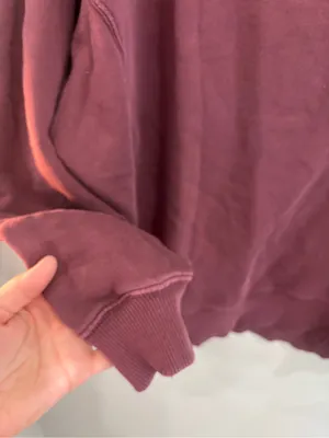 aerie Washed Burgundy Crewneck Sweatshirt oversized small boho Crewneck thumbnail 8