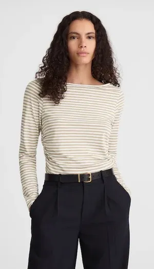 Madewell Striped Ruched Long Sleeve Tee thumbnail 1