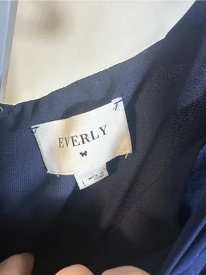 X256. Everly- Navy Wide-Leg Jumpsuit with Gold Buttons thumbnail 3
