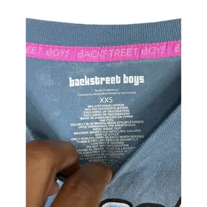 Backstreet Boys Graphic Crop Tee -Juniors Light Blue Mineral Wash - XXS thumbnail 2
