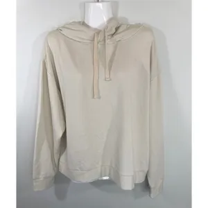 Quince Ivory Tencel Modal Relaxed Pullover Hoodie Womens Large Sustainable Soft thumbnail 2