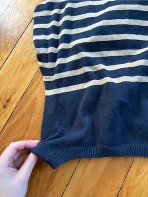 Pact Classic Fine Knit Shell medium Encinitas Stripe Midnight organic cotton thumbnail 8