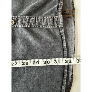 Timing Chambray Cotton Shirt Dress M Pockets Dark Grey Roll Tab Sleeve Summer thumbnail 11