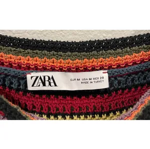 ZARA Multicolor Striped Crochet Knit Top thumbnail 3