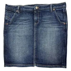 Abercrombie Y2K Low-Rise Mini Jean Skirt Sz‎ 27" Dark Wash Grunge Punk Ruehl 925 thumbnail 1