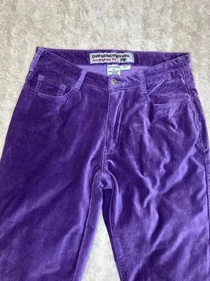 Vintage Parasuco Jeans Extreme Fit purple velvet flared bootcut pants Size 29 thumbnail 2