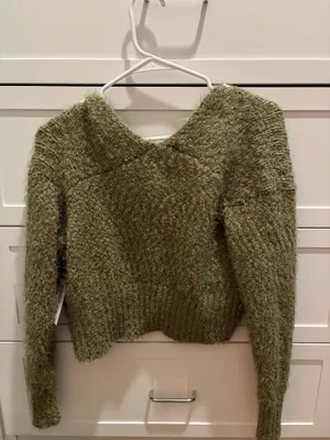 PacSun Olive Green Fuzzy Cardigan thumbnail 2