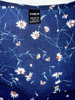 SheIn Navy with Daisy Print Maternity Sun Dress thumbnail 4