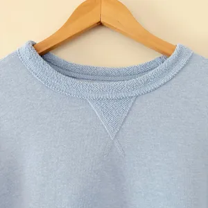 Aerie Sweatshirt Crewneck Medium Blue Fleece Knit Texture Oversized Cozy thumbnail 2