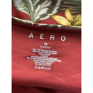 Aeropostale‎ Womens Burgundy Tropical Floral Tie Front Bikini Set XS 8169 thumbnail 9