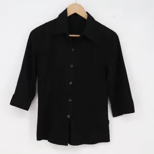 Shirt Womens S Black 3/4 Sleeve Button-Down Professional Excellent thumbnail 1