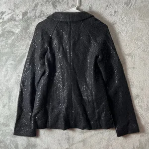 Banana Republic‎ Women’s Black Sequin Wool Blend Blazer Elegant Party Size 6 New thumbnail 3