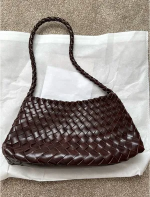 Woven Shoulder Handbag Brown thumbnail 1