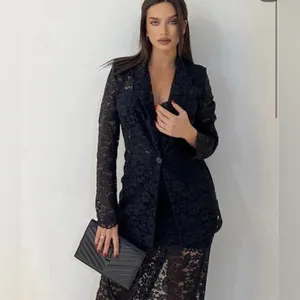 Zara Elegant Black Lace Blazer thumbnail 3