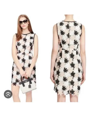 Kate Spade Tiger Lily Blush Flower Lace Dress Size 6 thumbnail 2