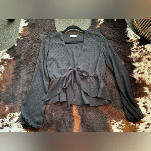Nasty Gal front tie plunge blouse thumbnail 1