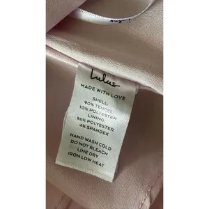 Lulus Pink Bow Tie Strap Peplum Top XS thumbnail 4