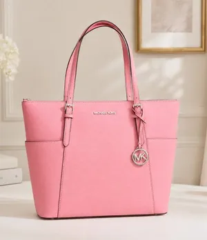 Michael Kors Jet Set East West Tote Primrose Pink Leather NWT thumbnail 1