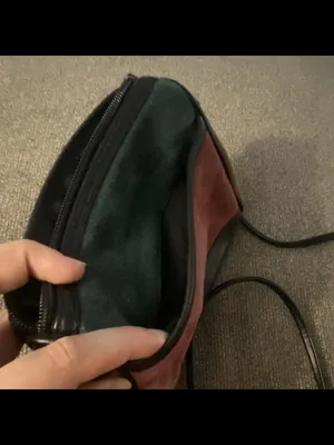 Colorblock Suede Crossbody Bag in Teal, Rust & Brown thumbnail 4