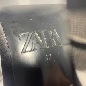 Zara Black Fabric Sock Boots Metallic Stiletto Heel Ankle Booties EU 38 3108/710 thumbnail 6