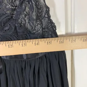 Victoria's Secret Black Lace Pleated Babydoll Chemise XL 186982-093 Festival Bow thumbnail 5