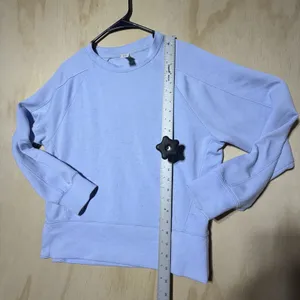 Yogalicious Light Blue Crewneck Sweatshirt Size S Oversized Pullover Athleisure thumbnail 6