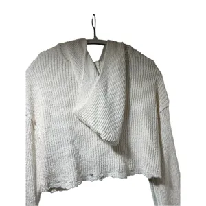 Moon & Madison Knit Hooded Zip Sweater in Off-White L 12-14 EUC thumbnail 6