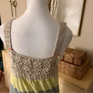 FREE PEOPLE‎ NWT Luca Crochet Stripe Knit Dress/Tunic Size Small thumbnail 4