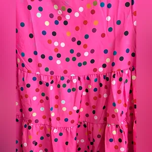 Pink Polka Dot Flowy Top Size L thumbnail 3