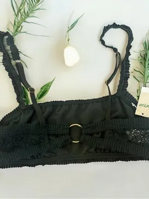 Aerie NWT Coral Lace Bandeau Bralette Small thumbnail 3