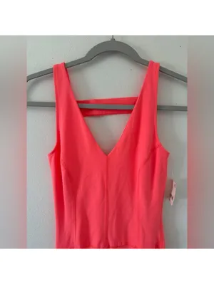 NWT- Free People FP Movement Never Better Strappy Back bodycon Jumpsuit Coral xs thumbnail 7