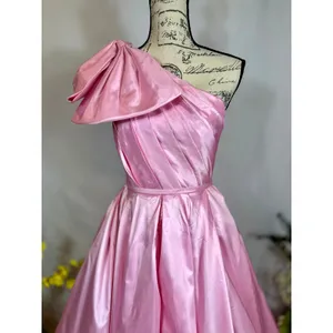 Mac Duggal One Shoulder Large Bow Pleated Gown Ice Pink 2 thumbnail 8