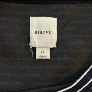 Maeve Size XL Anthropologie Short Sleeve Tee T Shirt Stripes Boxy Fit Navy Blue thumbnail 4