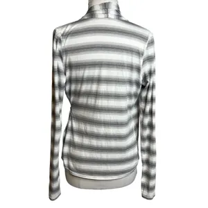 Lululemon radiant long sleeve striped wrap top‎ gray white thumbnail 2