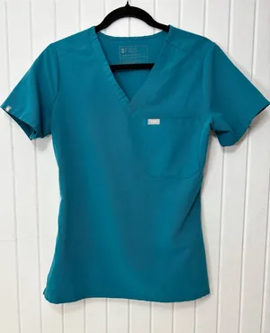 FIGS Women’s‎ Teal V-Neck Scrub Top thumbnail 1