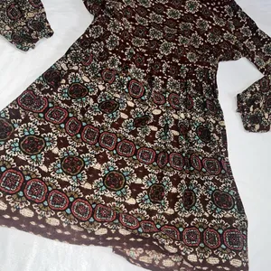 Patrons Of Peace M Medium Tulip Wrap Printed Boho Long Sleeve Dress thumbnail 12
