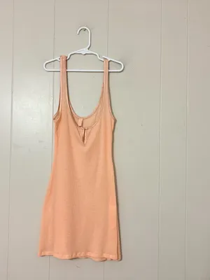 SKIMS Sheer Rib Mini Slip Dress XXS Villa Peach Pink Bodycon thumbnail 11