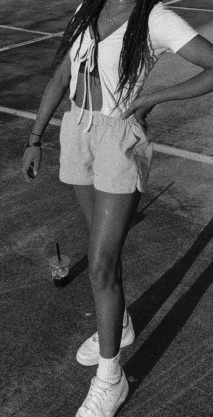 Brandy Gray And White Striped Flowy Shorts thumbnail 2