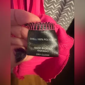 NWT SAM EDELMAN | Hammered Satin Plissé Dress in Hot Pink, size M thumbnail 6