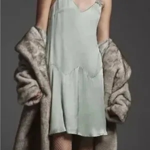 Anthropologie Corey Lynn Carter mint/sage silk slip dress thumbnail 2