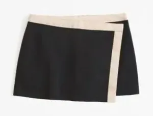 Abercrombie and Fitch Linen Blend Black Mini Skort Skirt NWT Size M thumbnail 1