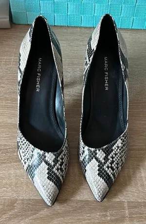 Marc Fisher Black and White Heels with Sleek Design thumbnail 1
