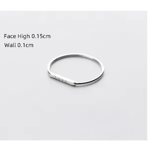 Boutique Dainty White‎ Gold-Plated S925 LOVE Bar Band Ring | Sz 6 NEW thumbnail 8