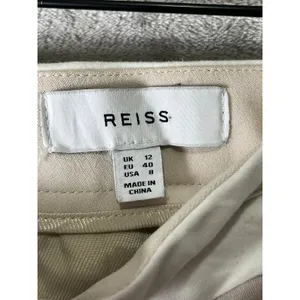 Reiss Ivory Wide Leg Trousers High Rise Tailored Dress Pants Size US 8 Office thumbnail 5