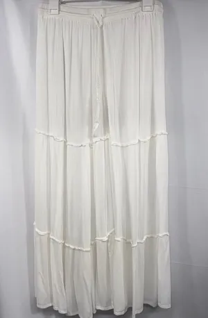 Gypsie Blu White Tiered Boho Maxi Skirt Size M thumbnail 1